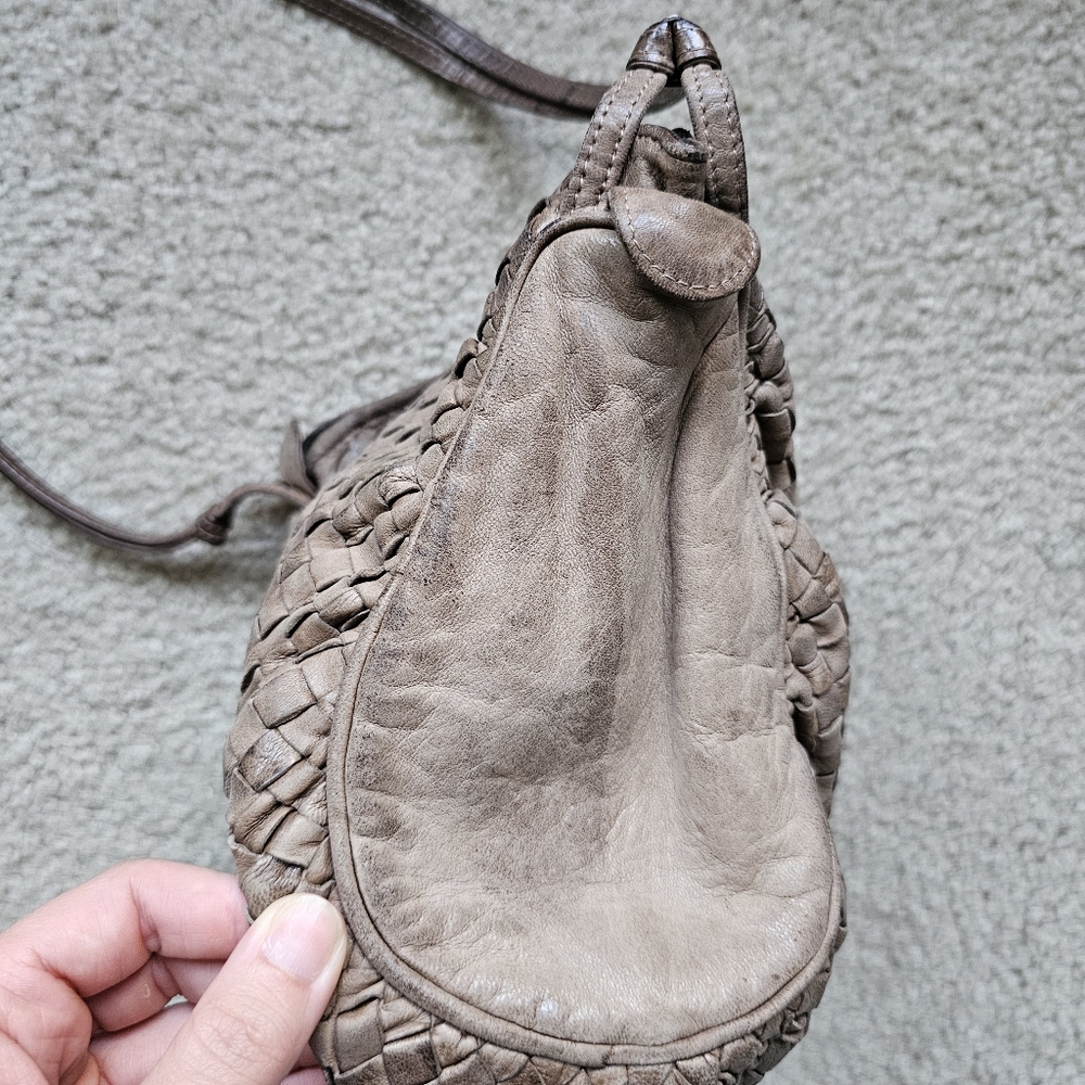 Bottega Veneta Intrecciato genuine leather suede woven slouch hobo handbag brown - Picture 14 of 16